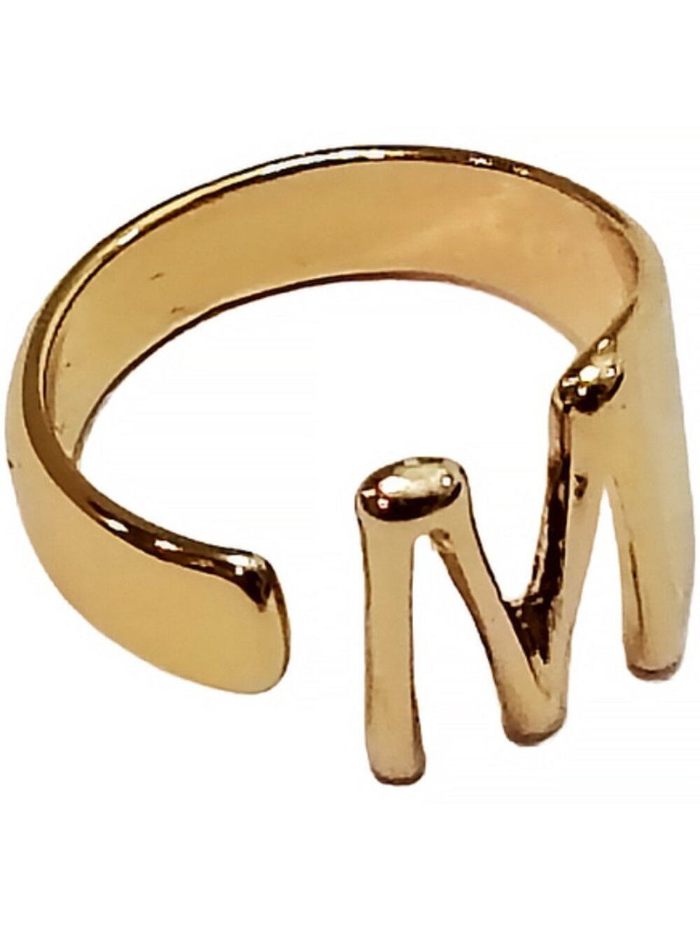 Gold Tone 'M' Initial Adjustable Ring - Style 393